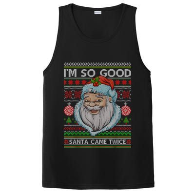 Funny I'm So Good Santa Came Twice Ugly Christmas Sweater PosiCharge Competitor Tank