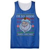 Funny I'm So Good Santa Came Twice Ugly Christmas Sweater Mesh Reversible Basketball Jersey Tank