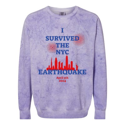 Funny I Survived The Nyc Earthquake Gift Colorblast Crewneck Sweatshirt