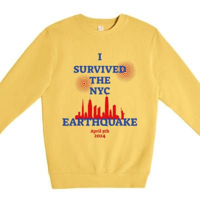 Funny I Survived The Nyc Earthquake Gift Premium Crewneck Sweatshirt