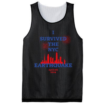 Funny I Survived The Nyc Earthquake Gift Mesh Reversible Basketball Jersey Tank