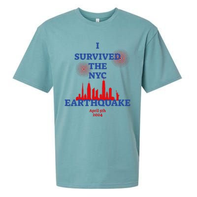 Funny I Survived The Nyc Earthquake Gift Sueded Cloud Jersey T-Shirt