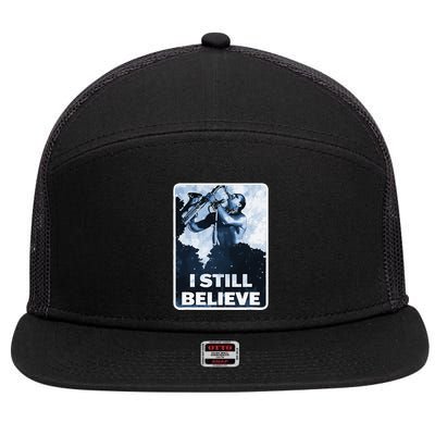 Funny I Still Believe Sax Man Nun Nerd Geek Graphic 7 Panel Mesh Trucker Snapback Hat