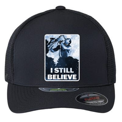 Funny I Still Believe Sax Man Nun Nerd Geek Graphic Flexfit Unipanel Trucker Cap