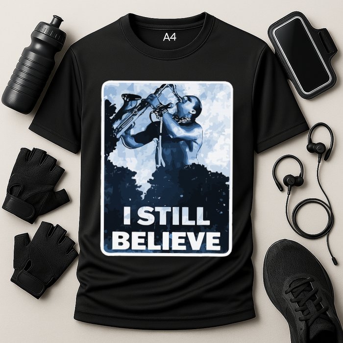 Funny I Still Believe Sax Man Nun Nerd Geek Graphic Performance Shirt