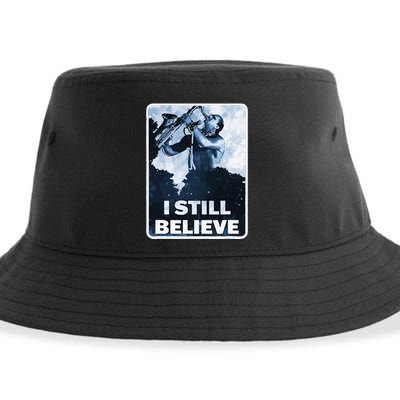 Funny I Still Believe Sax Man Nun Nerd Geek Graphic Sustainable Bucket Hat