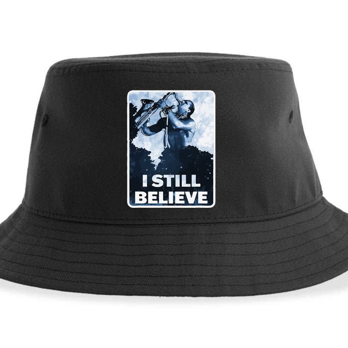 Funny I Still Believe Sax Man Nun Nerd Geek Graphic Sustainable Bucket Hat