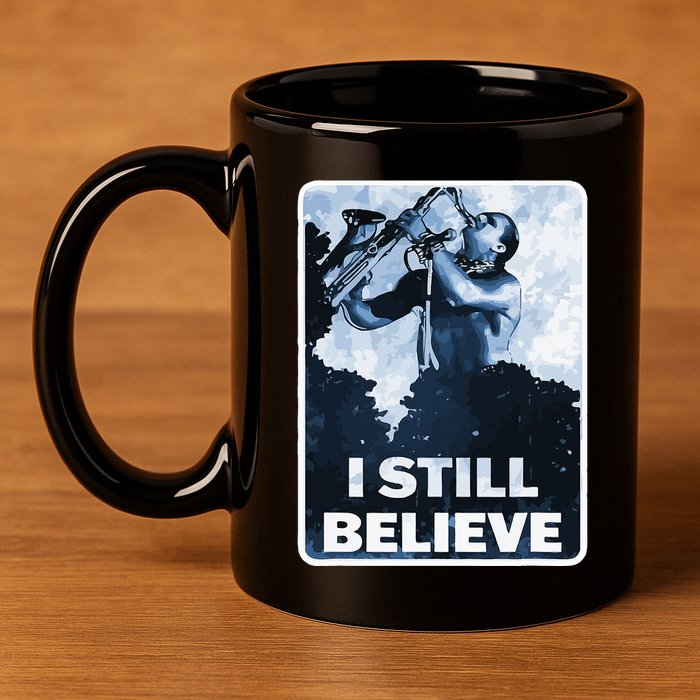Funny I Still Believe Sax Man Nun Nerd Geek Graphic 11oz C Handle Ceramic Mug
