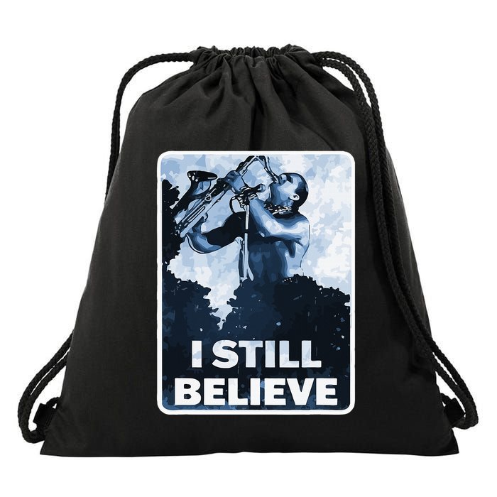 Funny I Still Believe Sax Man Nun Nerd Geek Graphic Drawstring Bag