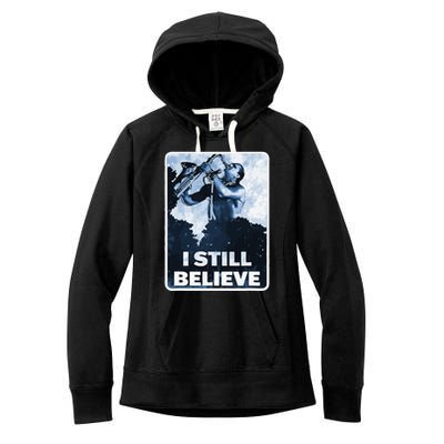 Funny I Still Believe Sax Man Nun Nerd Geek Graphic Women's Fleece Hoodie