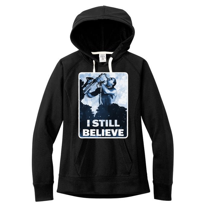 Funny I Still Believe Sax Man Nun Nerd Geek Graphic Women's Fleece Hoodie