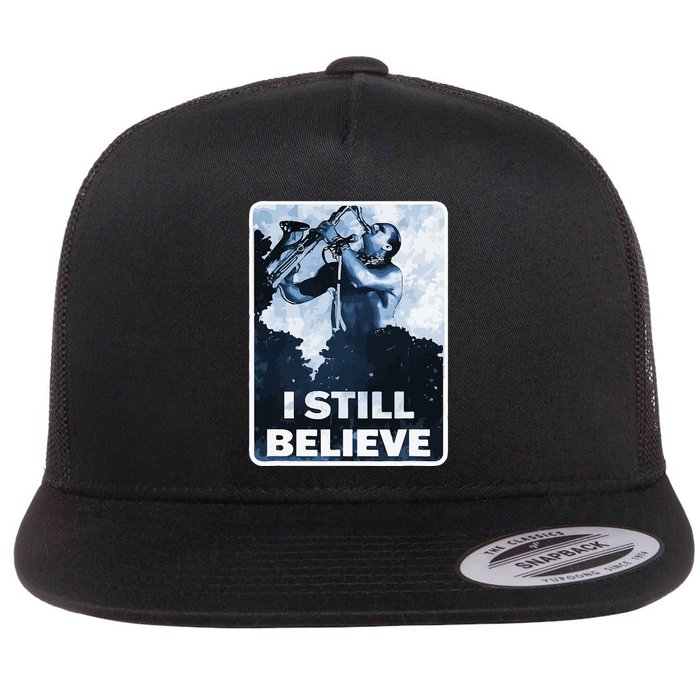 Funny I Still Believe Sax Man Nun Nerd Geek Graphic Flatbill Hat