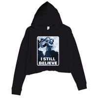 Funny I Still Believe Sax Man Nun Nerd Geek Graphic Crop Fleece Hoodie