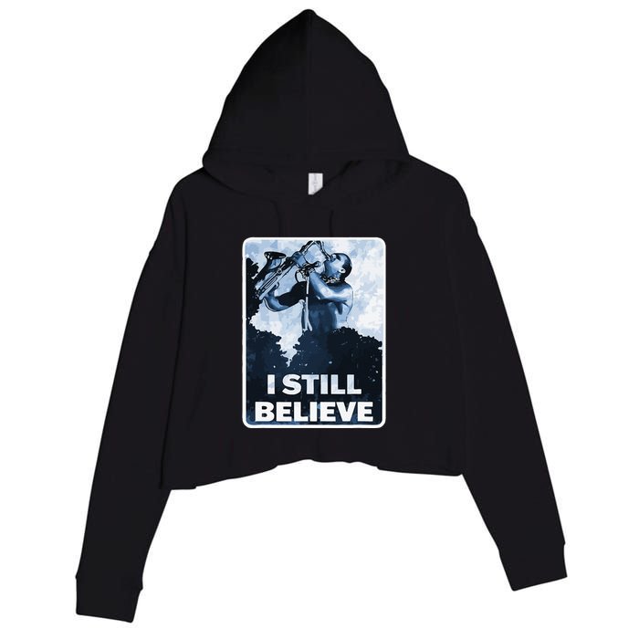 Funny I Still Believe Sax Man Nun Nerd Geek Graphic Crop Fleece Hoodie