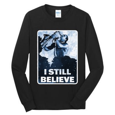 Funny I Still Believe Sax Man Nun Nerd Geek Graphic Tall Long Sleeve T-Shirt
