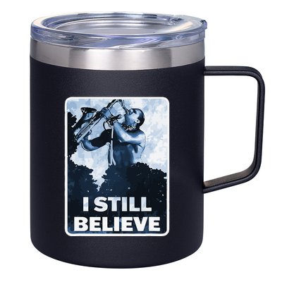 Funny I Still Believe Sax Man Nun Nerd Geek Graphic 12oz Stainless Steel Coffee Mug
