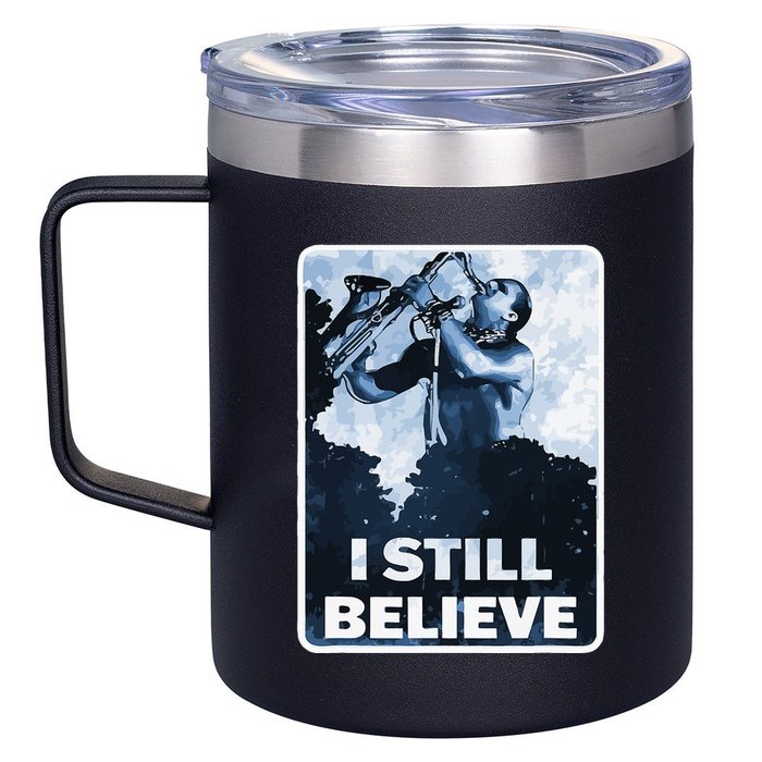 Funny I Still Believe Sax Man Nun Nerd Geek Graphic 12oz Stainless Steel Coffee Mug