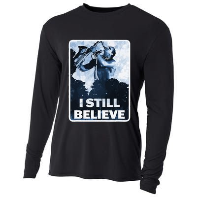 Funny I Still Believe Sax Man Nun Nerd Geek Graphic Cooling Performance Long Sleeve Crew