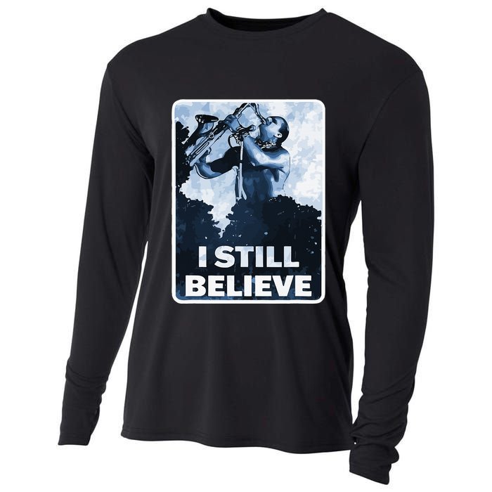 Funny I Still Believe Sax Man Nun Nerd Geek Graphic Cooling Performance Long Sleeve Crew