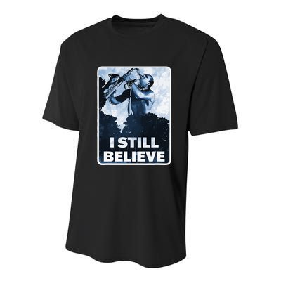 Funny I Still Believe Sax Man Nun Nerd Geek Graphic Youth Performance Sprint T-Shirt