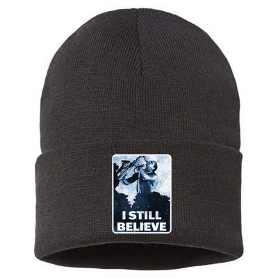 Funny I Still Believe Sax Man Nun Nerd Geek Graphic Sustainable Knit Beanie