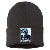 Funny I Still Believe Sax Man Nun Nerd Geek Graphic Sustainable Knit Beanie