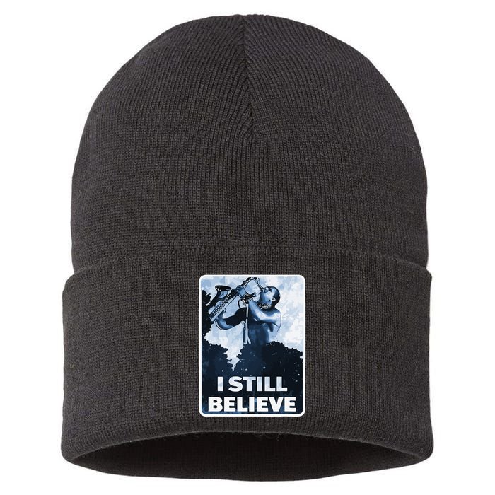 Funny I Still Believe Sax Man Nun Nerd Geek Graphic Sustainable Knit Beanie