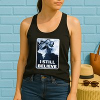 Funny I Still Believe Sax Man Nun Nerd Geek Graphic Womens Tank Top
