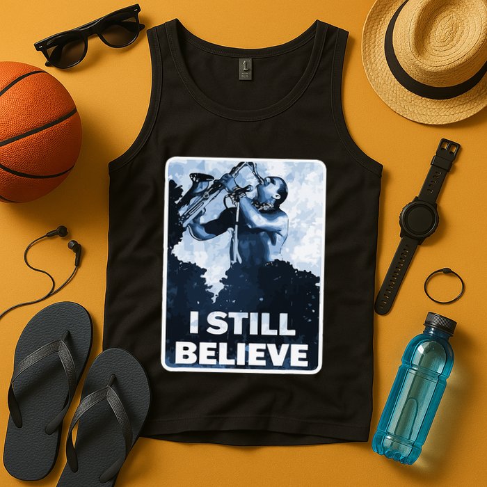Funny I Still Believe Sax Man Nun Nerd Geek Graphic Tank Top