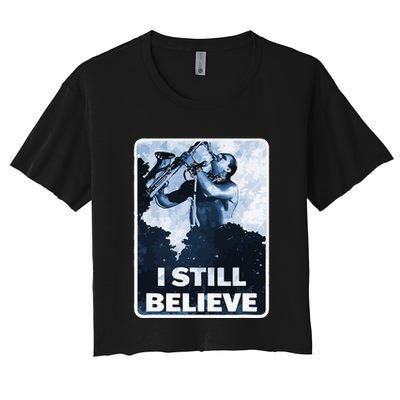 Funny I Still Believe Sax Man Nun Nerd Geek Graphic Crop Top