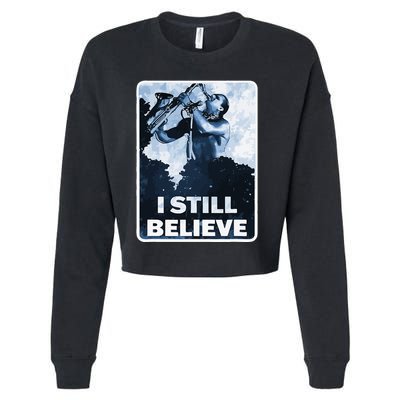 Funny I Still Believe Sax Man Nun Nerd Geek Graphic Cropped Pullover Crew