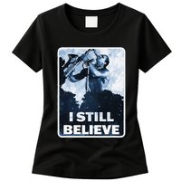 Funny I Still Believe Sax Man Nun Nerd Geek Graphic Womens T-Shirt