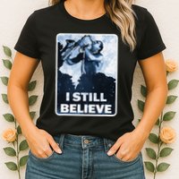 Funny I Still Believe Sax Man Nun Nerd Geek Graphic Womens T-Shirt