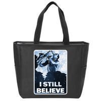 Funny I Still Believe Sax Man Nun Nerd Geek Graphic Zip Tote Bag
