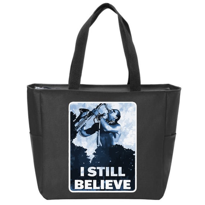 Funny I Still Believe Sax Man Nun Nerd Geek Graphic Zip Tote Bag