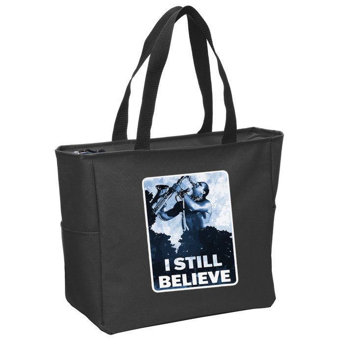 Funny I Still Believe Sax Man Nun Nerd Geek Graphic Zip Tote Bag