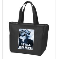 Funny I Still Believe Sax Man Nun Nerd Geek Graphic Zip Tote Bag