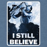 Funny I Still Believe Sax Man Nun Nerd Geek Graphic Garment-Dyed Sweatshirt