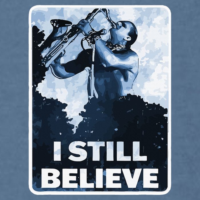 Funny I Still Believe Sax Man Nun Nerd Geek Graphic Garment-Dyed Sweatshirt