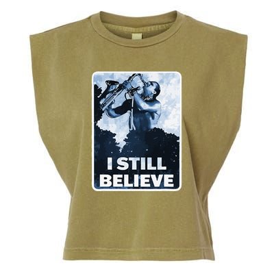 Funny I Still Believe Sax Man Nun Nerd Geek Graphic Garment-Dyed Women's Muscle Tee