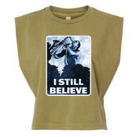 Funny I Still Believe Sax Man Nun Nerd Geek Graphic Garment-Dyed Women's Muscle Tee