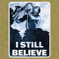 Funny I Still Believe Sax Man Nun Nerd Geek Graphic Garment-Dyed Women's Muscle Tee