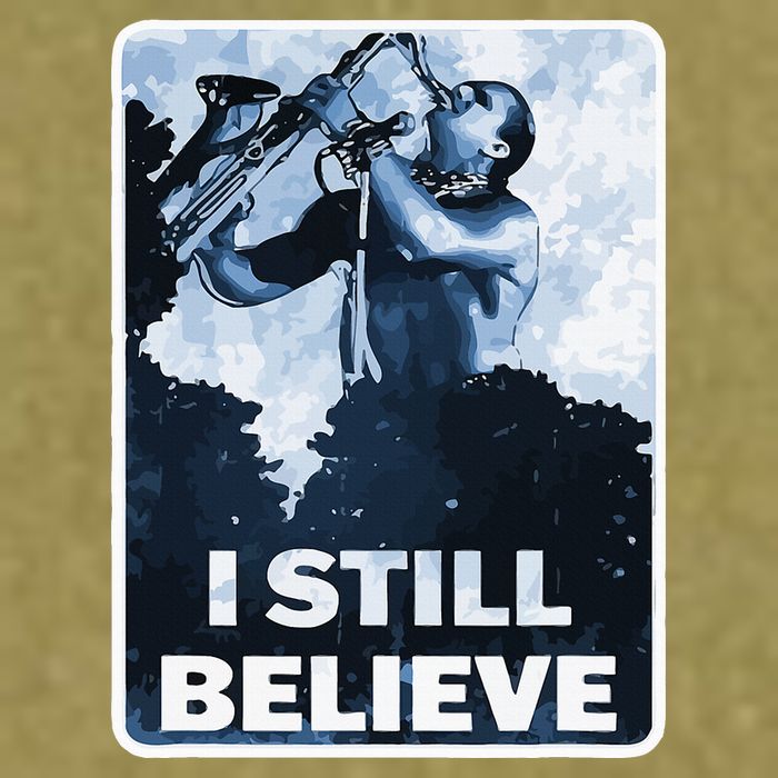 Funny I Still Believe Sax Man Nun Nerd Geek Graphic Garment-Dyed Women's Muscle Tee