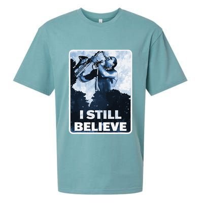 Funny I Still Believe Sax Man Nun Nerd Geek Graphic Sueded Cloud Jersey T-Shirt