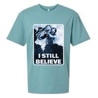 Funny I Still Believe Sax Man Nun Nerd Geek Graphic Sueded Cloud Jersey T-Shirt