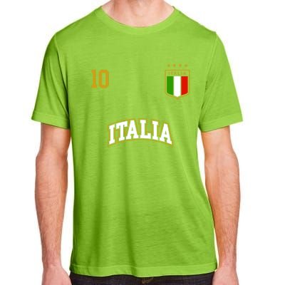 Funny Italy Soccer Team Gift Number 10 Sports Italian Flag Gift Adult ChromaSoft Performance T-Shirt