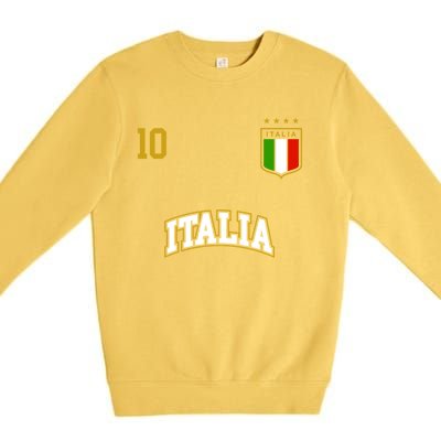 Funny Italy Soccer Team Gift Number 10 Sports Italian Flag Gift Premium Crewneck Sweatshirt