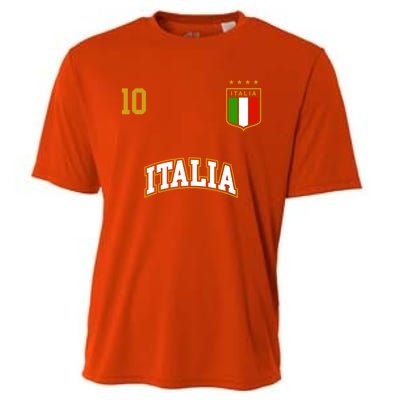 Funny Italy Soccer Team Gift Number 10 Sports Italian Flag Gift Cooling Performance Crew T-Shirt