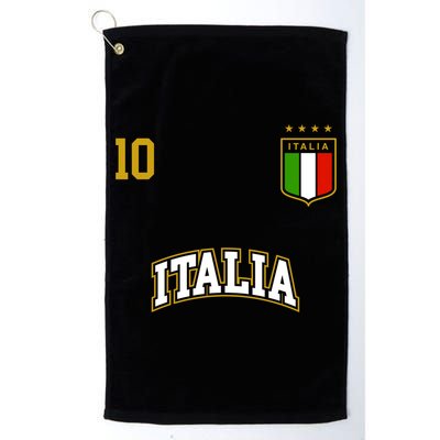 Funny Italy Soccer Team Gift Number 10 Sports Italian Flag Gift Golf Towel