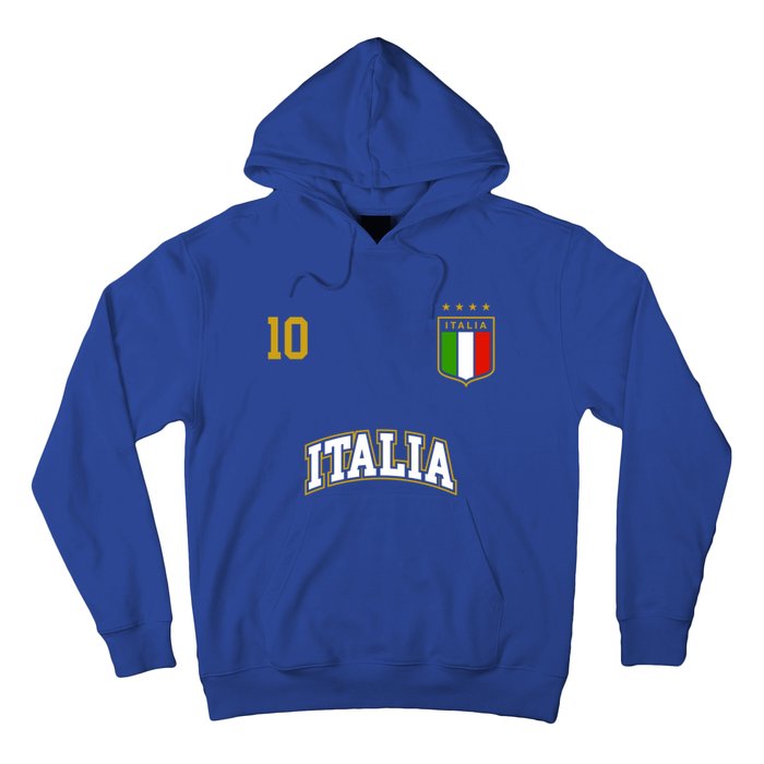 Funny Italy Soccer Team Gift Number 10 Sports Italian Flag Gift Hoodie